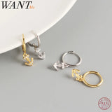 925 Silver Anchor Tassel Stud Earrings for Women Boho Hoop Jewelry Gift