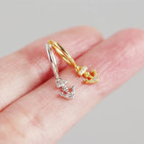 925 Silver Anchor Tassel Stud Earrings for Women Boho Hoop Jewelry Gift