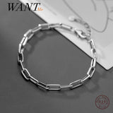 925 Silver Punk Cuban Link Chain Bracelet Hip Hop Jewelry