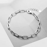 925 Silver Punk Cuban Link Chain Bracelet Hip Hop Jewelry