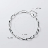 925 Silver Punk Cuban Link Chain Bracelet Hip Hop Jewelry