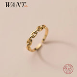 925 Silver Punk Hollow Cuban Link Chain Open Finger Ring Women Party Jewelry