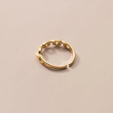 925 Silver Punk Hollow Cuban Link Chain Open Finger Ring Women Party Jewelry