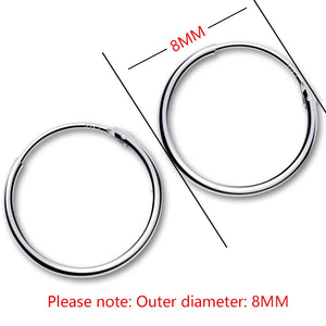 925 Silver Geometric Hexagon Hoop Earrings for Women Party