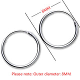 925 Silver Geometric Hexagon Hoop Earrings for Women Party