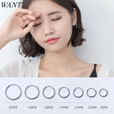 925 Silver Geometric Hexagon Hoop Earrings for Women Party