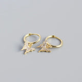 925 Silver Butterfly Earrings with Zircon