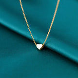 925 Silver Heart Link Pendant Necklace for Women Wedding Jewelry