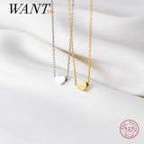 925 Silver Heart Link Pendant Necklace for Women Wedding Jewelry