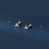 925 Silver Flower Mini Stud Earrings for Women