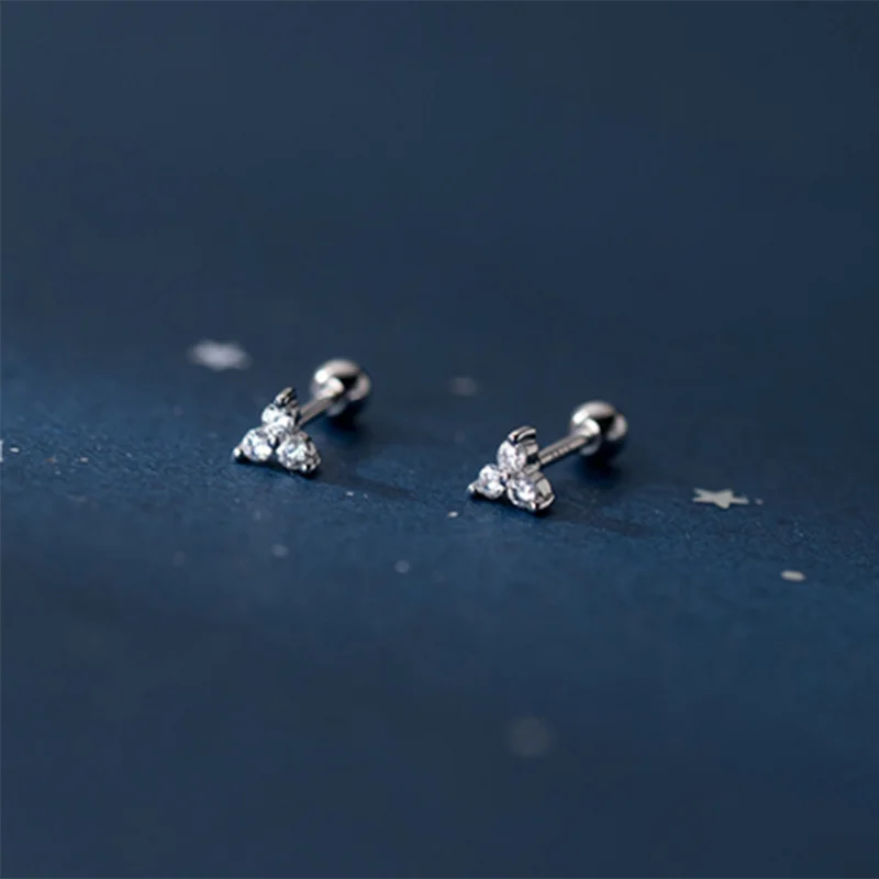 925 Silver Flower Mini Stud Earrings for Women