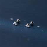 925 Silver Flower Mini Stud Earrings for Women