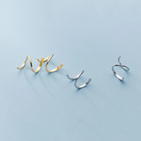 925 Silver Snakelike Non Pierced Ear Clips Earring