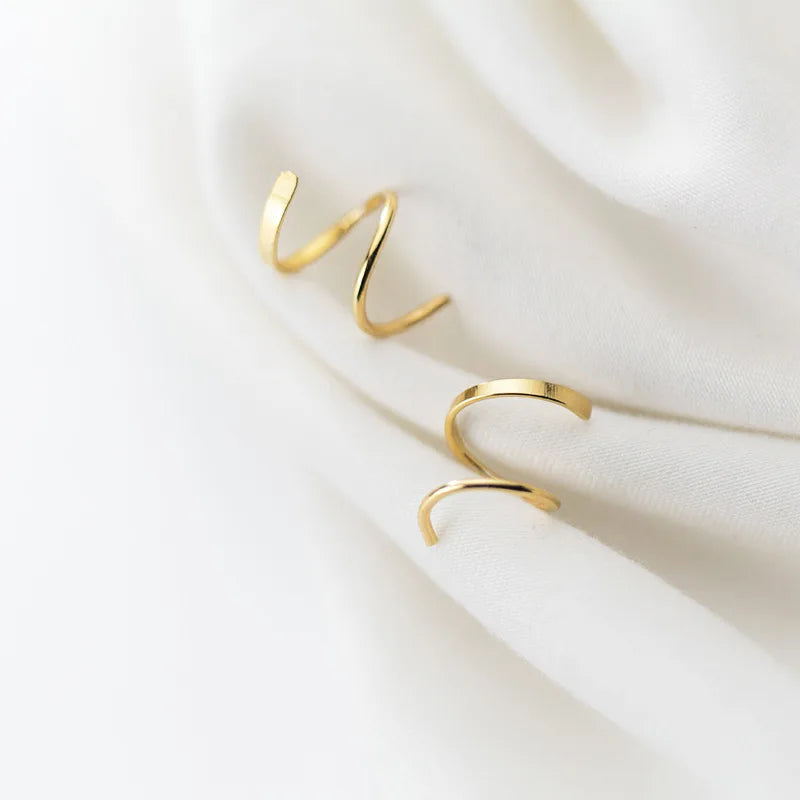 925 Silver Snakelike Non Pierced Ear Clips Earring
