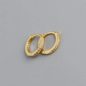 925 Silver Zircon Stud Earrings 9MM Women's Minimalist Party Jewelry