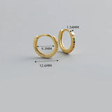925 Silver Zircon Stud Earrings 9MM Women's Minimalist Party Jewelry