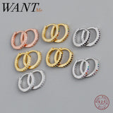 925 Silver Zircon Stud Earrings 9MM Women's Minimalist Party Jewelry