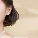 925 Silver Round Pearl Bead Stud Earrings for Women Teen Birthday Gift