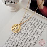 925 Silver Earth Pendant Necklace for Women