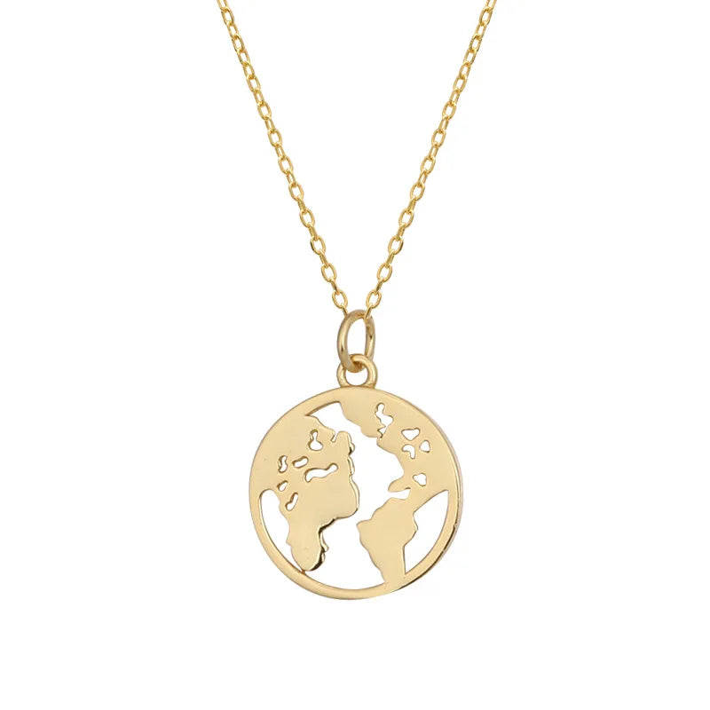 925 Silver Earth Pendant Necklace for Women