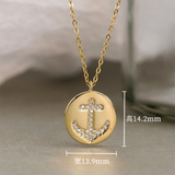 925 Silver Zircon Anchor Chain Pendant Necklace for Women French Party Jewelry