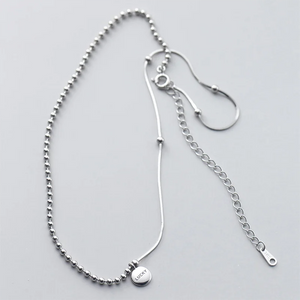 925 Silver Snake Bone Round Pendant Necklace for Women