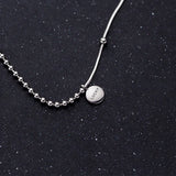 925 Silver Snake Bone Round Pendant Necklace for Women