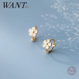 925 Sterling Silver Flower Ear Buckle for Women Girl Birthday Earring