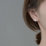 925 Sterling Silver Flower Ear Buckle for Women Girl Birthday Earring