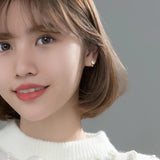 925 Sterling Silver Flower Ear Buckle for Women Girl Birthday Earring