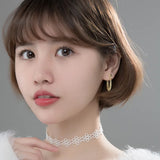 925 Silver Tassel Punk Cuban Link Chain Stud Earrings