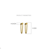 925 Silver Tassel Punk Cuban Link Chain Stud Earrings