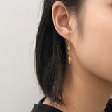 925 Silver Colorful Zircon Tassel Earrings Women Wedding Party