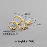 925 Silver Anise Star CZ Gothic Stud Earrings for Women Party Wedding