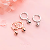 High Love Heart Pendant Stud Earrings 925 Sterling Silver Teen Jewelry