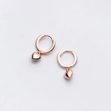 High Love Heart Pendant Stud Earrings 925 Sterling Silver Teen Jewelry