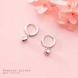 High Love Heart Pendant Stud Earrings 925 Sterling Silver Teen Jewelry
