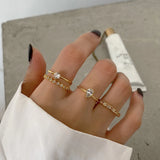 Hip Hop 925 Sterling Silver Mesh Chain Bead Finger Opening Ring