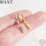 925 Sterling Silver Small Stud Earrings for Women, Minimalist Feather Design