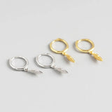 925 Sterling Silver Small Stud Earrings for Women, Minimalist Feather Design
