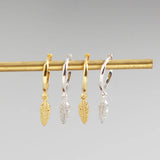 925 Sterling Silver Small Stud Earrings for Women, Minimalist Feather Design