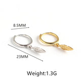 925 Sterling Silver Small Stud Earrings for Women, Minimalist Feather Design