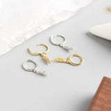 925 Sterling Silver Small Stud Earrings for Women, Minimalist Feather Design