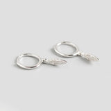 925 Sterling Silver Small Stud Earrings for Women, Minimalist Feather Design