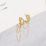 925 Sterling Silver Tassel Chain Studs Earrings for Women
