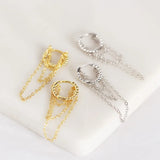 925 Sterling Silver Tassel Chain Studs Earrings for Women