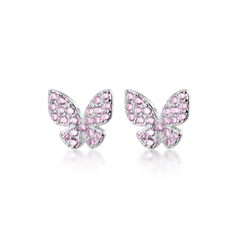925 Silver Butterfly Stud Earrings Party Anniversary Jewelry