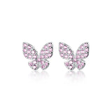 925 Silver Butterfly Stud Earrings Party Anniversary Jewelry
