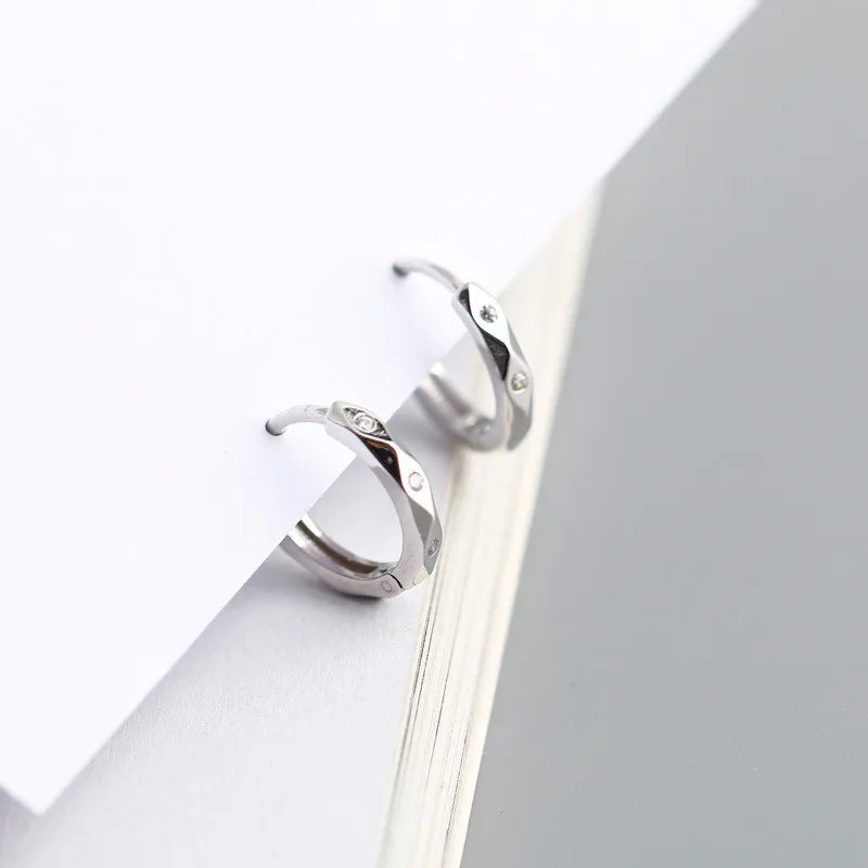 925 Sterling Silver Round Stud Earrings for Women