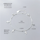 925 Silver Cross Pendant Bracelet for Women
